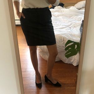 Banana Republic Factory Coated Denim Pencil Skirt